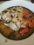 Cocochas de bacalao en salsa de mejillones