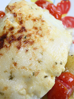 Una foto de Bacalao gratinado a la mostaza y miel