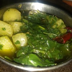A picture of Kashmiri kadam saag.