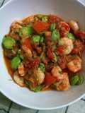Udang pedas tumis pete