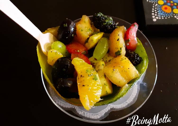 Easiest Way to Prepare Ultimate Summer Fruits Bowl with Minty Dressing