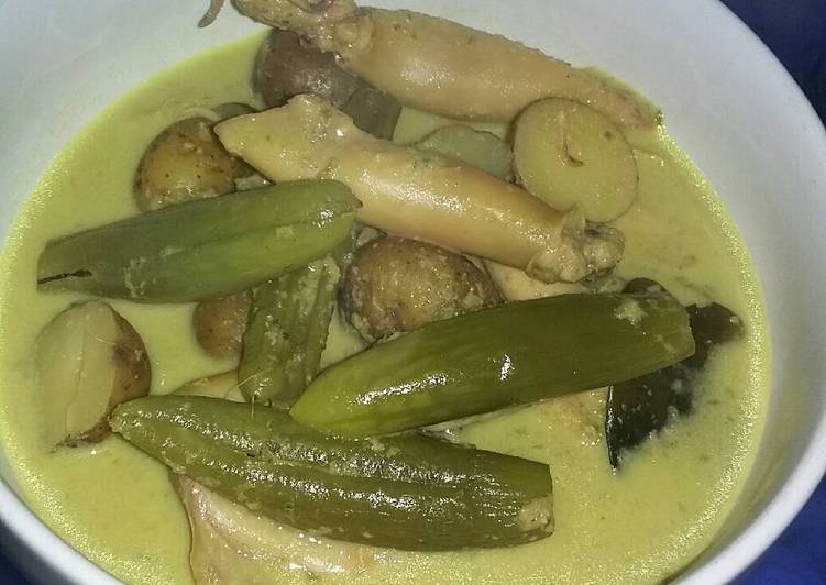 Gulai cumi asin&terung telunjuk