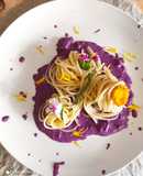 Tallarines con salsa de zanahoria ahumada