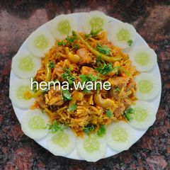 A picture of Soya chunks pulao.