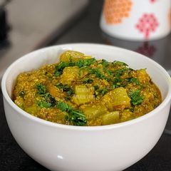A picture of Quinoa and lauki (bottle gourd) khichdi.