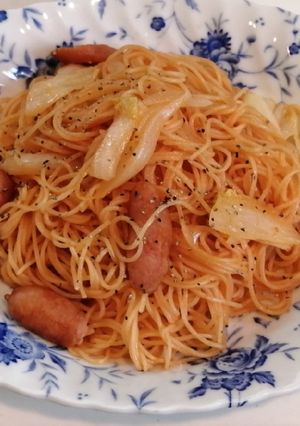 Foto resep Japanese Napolitan Spaghetti with Cabbage