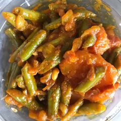 A picture of Green bean and potato#eattherainbow.
