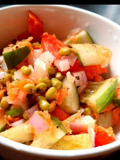 A picture of Moong sprouts salad.