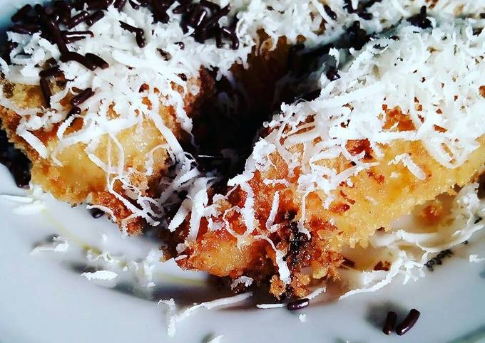 Ternyata ini loh! Resep memasak Pisang goreng krispy mandi keju meses yang lezat