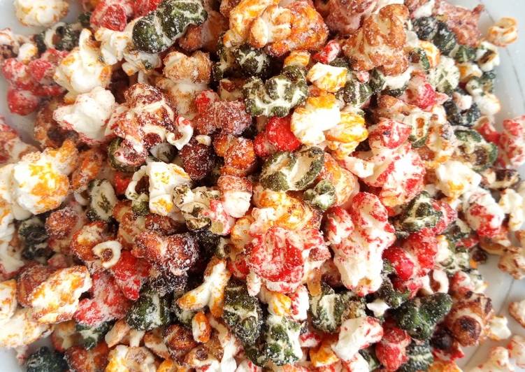 Colourful pop corn