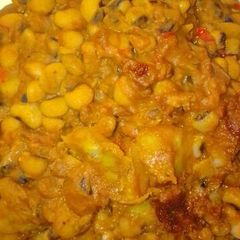 A picture of Beans and Sweet potatoes.