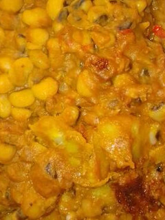 A picture of Beans and Sweet potatoes.