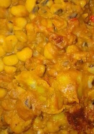 A picture of Beans and Sweet potatoes.