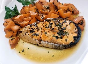 Foto di Salmone con Patate Dolci in Friggitrice ad Aria
