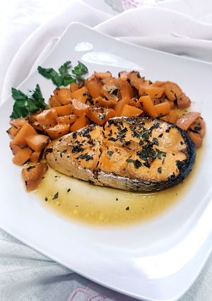 Foto di Salmone con Patate Dolci in Friggitrice ad Aria