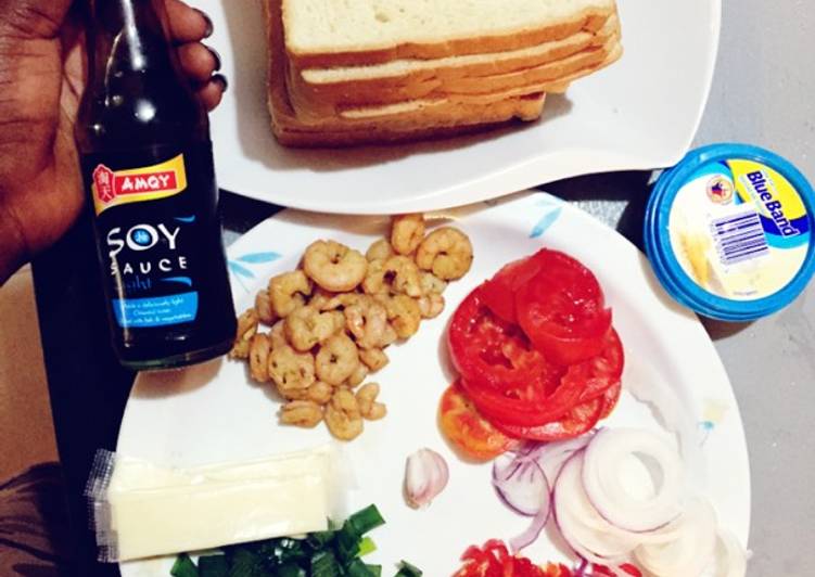 Simple Way to Prepare Any-night-of-the-week Easy Shrimp and Veggies Toast