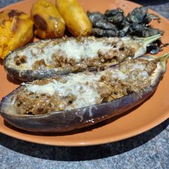 A picture of Minced Beef Stuffed Aubergines.