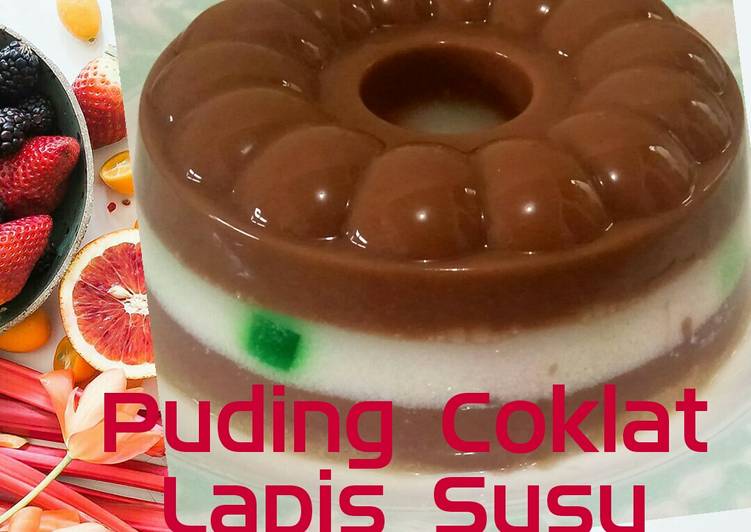 Resep Puding Coklat Lapis Susu, Enak Banget