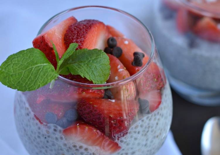 Simple Way to Prepare Quick Strawberry Coconut Chia Seed Pudding | Vegan