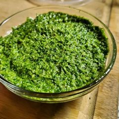 Carrot Greens Pesto A picture of Carrot Greens Pesto.