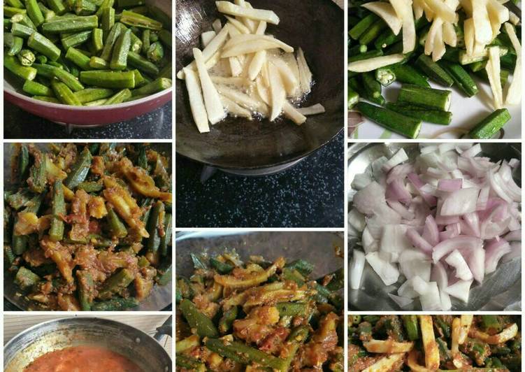 Steps to Prepare Award-winning #Tiffin box bhindi with French fries