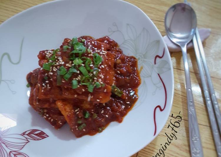 Resep Dubu Jorim 두부 조림 (Spicy Braised Tofu) Anti Gagal