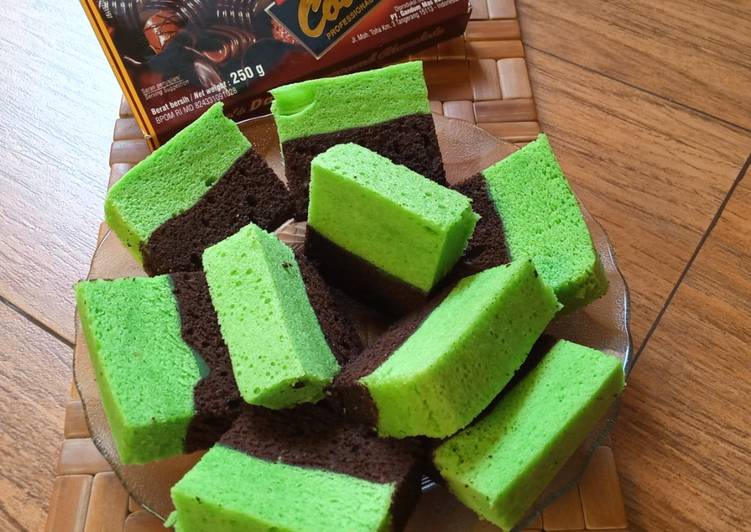 Cara Memasak Brownies Pandan Kukus 😘 re-cook resep JE debloom 👍 yang Lezat