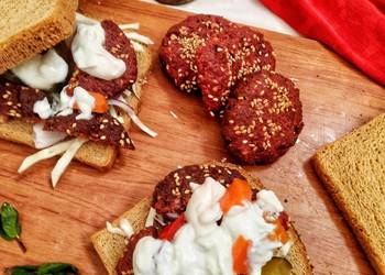 Easiest Way to Recipe Yummy Beetroot Falafel Sandwiches