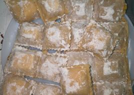 Raviolones de calabaza, nueces y queso