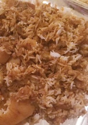 صورة لوصفة رز مع طبيخ مبخر