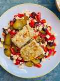 Merluzzo arrostito con insalata