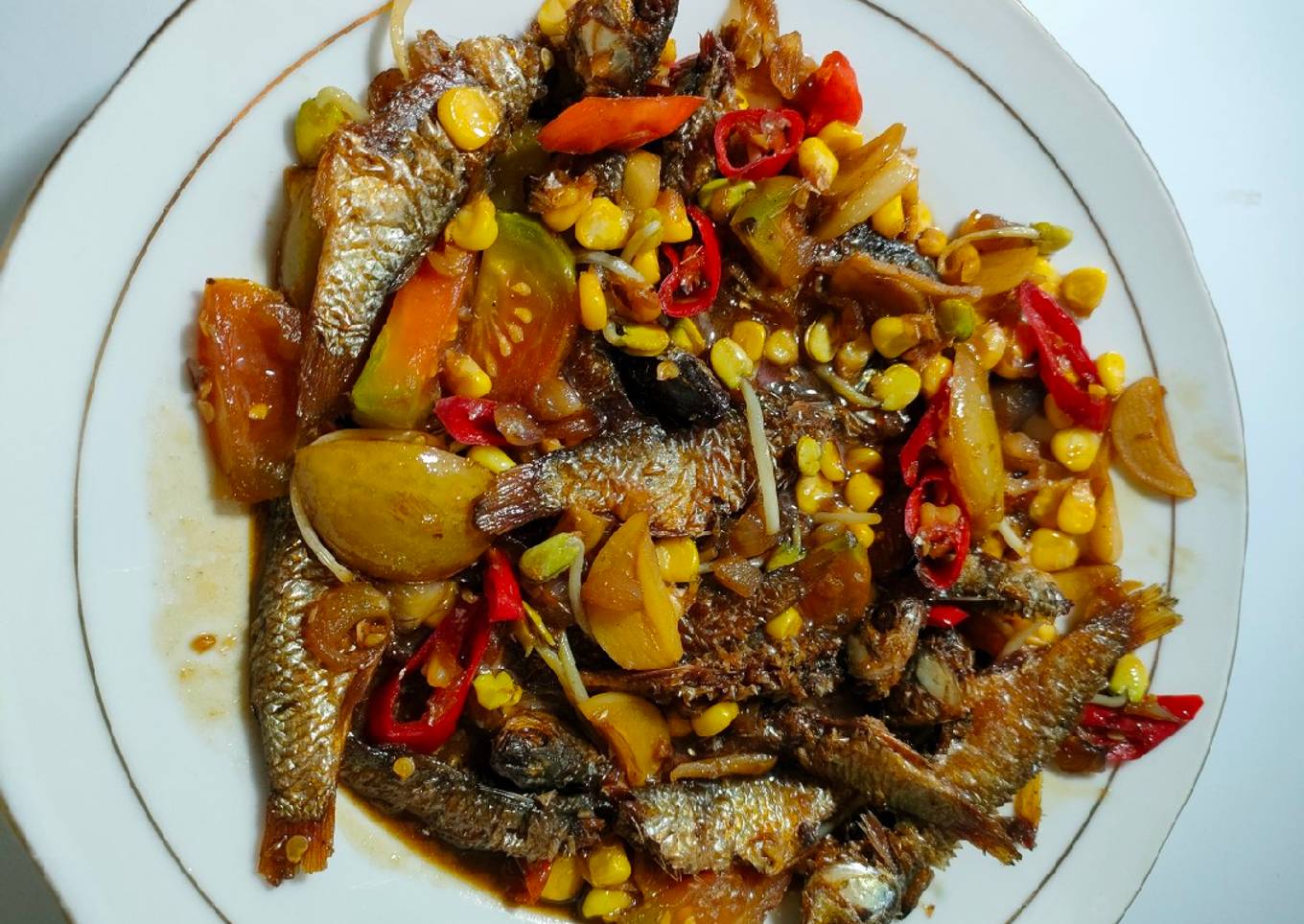 Tumis Ikan Asin Jagung Manis