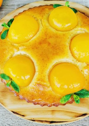 Una foto de Pastel con melocotones