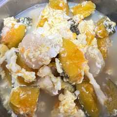 #入秋補 南瓜干貝雞蛋料理（無油料理）-レシピのメイン写真