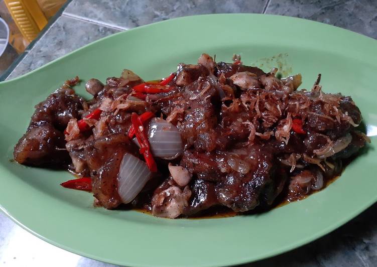 Daging jamur lada hitam (saus lada hitam bango)