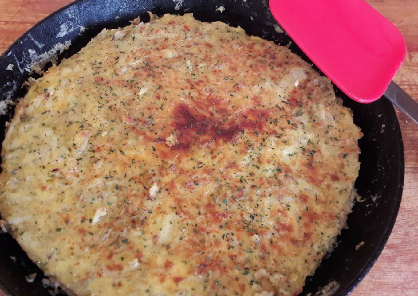 My spanish omelette with cheese and ham