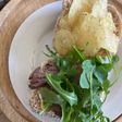 Roast beef, rocket and crisp sandwich