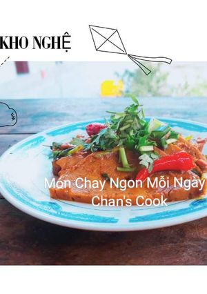 Hình của món Chả chay kho nghệ.