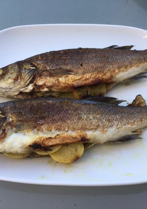 Une photo de Bars aux herbes, ail, parmesan et citron confit