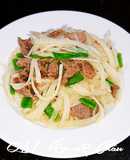 Củ sắn xào thịt bò