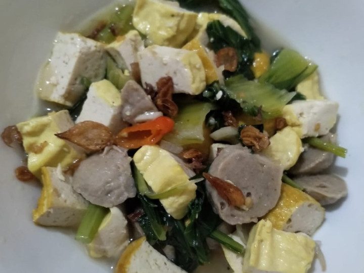 Cara Gampang Menyiapkan Resep Tumis Sawi Tahu bakso Simpel, Lezat Sekali