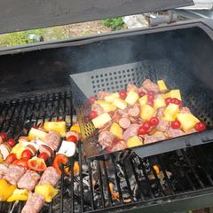 A picture of Kabobs with Extras.