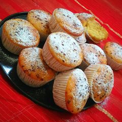 A picture of Mango Lassi Muffins with FlaxSeeds(Without egg).