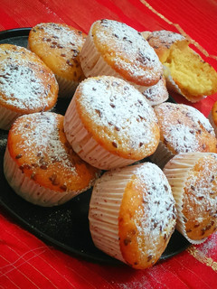A picture of Mango Lassi Muffins with FlaxSeeds(Without egg).