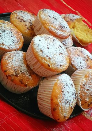 A picture of Mango Lassi Muffins with FlaxSeeds(Without egg).