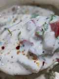 Cheesey onion and tomato raita