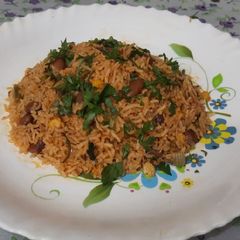 A picture of Mexican rice.