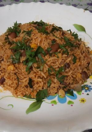 A picture of Mexican rice.