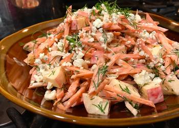 Easiest Way to Make Delicious Easy Carrot  Apple Salad with Dill  Blue Cheese