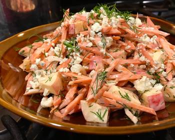 Without Fail Making Recipe Easy Carrot  Apple Salad with Dill  Blue Cheese Delicious Perfect